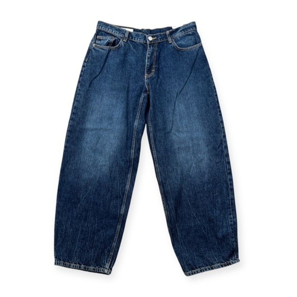 Zara Mid Rise Mini Balloon Jeans Cotton‎ Lyocell 8727/246/401 Sz US 10 NEW